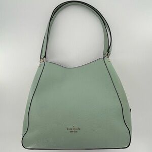 Kate Spade New York Leila Mint Pebbled Leather Triple Compartment Tote